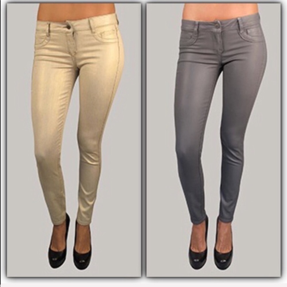 Vintage Bleulab metallic Membrane Coated Reversible Detour Jegging size 25